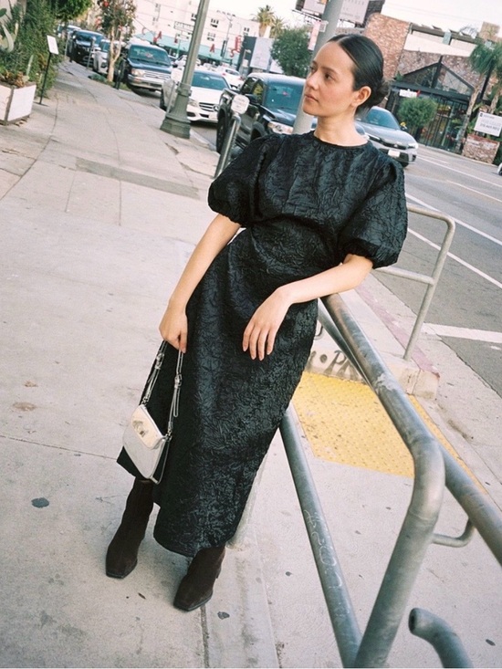 Lisa Says Gah Dresses & Skirts - Lisa Says Gah Black Puff-Sleeve Maxi Dress